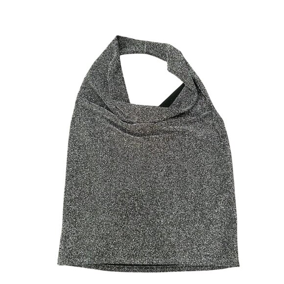 Express Silver Sparkly Halter Neck Top Size S Cocktail Dressy NWT - Picture 1 of 9